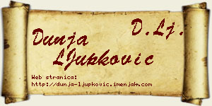 Dunja LJupković vizit kartica